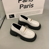 Jane Small Leather Shoes Women's 2024 New Spring And Autumn British Style Retro Thick Soles With A Big Head