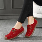 Breakj Soles Mother Shoes Spring And Autumn Beans Shoes Leather Soft-Soled Pregnant Women's Shoes Flat Soles Single Shoes Pedal Large Women's