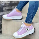 Breakj Spring New Low-Top Single Shoes Women's Thick-Sing Canvas Shoes Women's Canvas Pine Cake Bottoms Large Women's