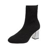 Autumn And Winter New Korean Version Of Martin Boots Women's Sleeve Wool Boots Thick-Heeled Elastic Sock Boots Short High-Heeled Women's