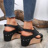 Breakj Roman Sandals Flat-Soled Thick-Soled Sandals Large-Size Shoes Fish-Mouthed Women's Slopes