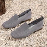 Breakj Size Casual Shoes Female Spring And Summer New Single Shoes Square Head Flat Fly Woven Lazy
