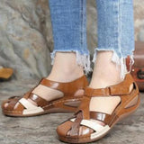 Roman Wedge Women Shoes Summer Beach Breathable Soft Buttom Women Sandals Buckle Retro Sandal Ladies Wear-Resistant 43