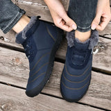 Men Hiking Shoes Winter Boots Keep Warm Plush Waterproof Ankle Boots Outdoor Non-slip High-top Zapatos Outdoor Hombre