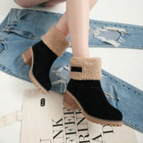 Winter Fur Warm Snow Boots Ladies Warm Wool Booties Ankle Boot Comfortable Shoes Plus Size 35-43 Casual Women Mid