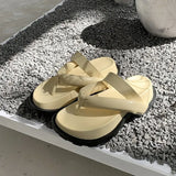 Summer Thick Bottom Slippers Comfy Women Sandals Ladies Mid-heels Flip Flops Platform Shoes Female Comfort Leisure
