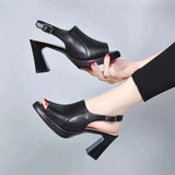 Breakj Cool Boots Women Summer New Sandals Women Thick Fashion Trend Fish Mouth High Heel Sandals Behind The Empty
