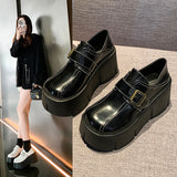 Breakj Leather Shoes 2024 Spring And Autumn New Metal Belt Buckle Waterproof Platform Platform With Mary Jane Love Single Shoes