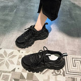 Women diamond chain Shoes New Chunky Sneakers Women Lace-Up Vulcanize Shoes Casual Fashion Dad Shoes Platform Sneakers