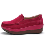Autumn Shoes Woman Platform Women Shoes Cow Suede Leather Flats Thick Sole Women's Loafers