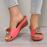 Breakj And Flower Slippers Women Wear 2025 Summer New Large Size Loose Cake Thick Bottom Comfortable Cool