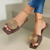 Breakj Large-Size Round Buckle Flat Bottom Leisure Beach Cool Slippers Women Mosquito