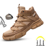 New Work Safety Shoes Men Ankle Boots Steel Toe Shoe Man Anti-Smashing Working Shoes Mens Casual Sneakers Lightweight