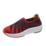 Mesh Knitting Sneakers Breathable Women Loafers Ladies Elastic Band Female Casual Slip On Comfortable Shoes Plus