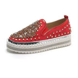 Womens Loafers Shoes Female Footwear Clogs Platform Casual Sneaker Crystal Round Toe Modis Slip-on Big Size Dress New Creepers