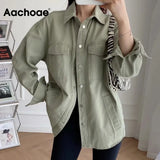 Women Solid Color Cotton Oversized Jacket Coats Batwing Sleeve Turn Down Collar Outerwear Female Fashion Autumn