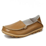 Women Shoes Woman Flats Genuine Leather Round toe Slip on Loafers Ladies Flat Shoes Skid proof Spring/Autumn