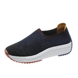 Mesh Knitting Sneakers Breathable Women Loafers Ladies Elastic Band Female Casual Slip On Comfortable Shoes Plus