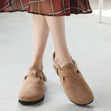 Hot Popular Women's Closed Toe Cork Slippers Mule Clogs Cork Sandals For Women Split Leather Garden Slides Cork
