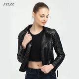 Spring Autumn Women Brand Faux Soft Pu Leather Jacket New Fashion Motorcycle Leather Clothing Women Slim Locomotive