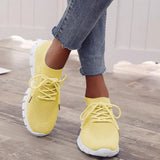Women Sneaker Round Head Mesh Women Flat Shoes Breathable Trainer Walking Platform Buttom Casual Sneaker Lace Up Tenis
