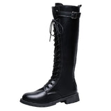 Breakj 2025 New Korean Version Of The Large-Size High-Carry Knight Boots Round Head With Thick And Long Boots With Martin