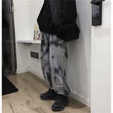Elastic Waistband Loose Harem Embroidery Tie Dye Contrast Jogger Pant Women Man Streetwear Korean Harajuku Punk Hip