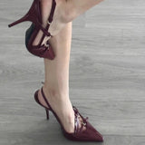 Pointy Thin Heel Belt Buckle Single Shoes 2024 New Niche Design After All The Trip Belt Bao Head Cool High