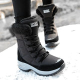 Boots Women Non-slip Waterproof Snow Boots Ankle Platform Winter Shoe Booties with Thick Fur Thigh High Boots Botas
