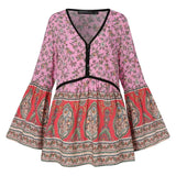 Bohemian Floral Printed Chemise Fashion Loose Casual Beach Holiday Tops 2022 ZANZEA Autumn Women Full Sleeve Blouse V-Neck