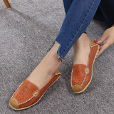 2021 Summer Loafers Shoes Leather Stitching Outdoor Footwear Femme Floral Pattern Mixed Color Sewing Elegant Women