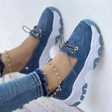 Breakj Single-Shoe Women 2025 Spring Leisure Thick Soles Front Lace Single Shoes