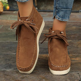 Breakj Size Summer And Autumn New Thick Bottom Short Tube Front Lace-Up Casual Solid Color Martin Boots