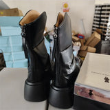 Women's Boots Autumn / Winter 2024 New Thick Heel Thick Bottom Thin Boots Middle Leg Boots Women Show Thin Ankle