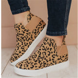 Shoes 2021 Trendy Leopard Non Slip Lazy Shoes Plus Size Flats Women Elastic Band Casual Shoes Loafers Zapatos De