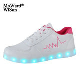 30-41 Glowing Sneakers for Children Boys Girls Luminous Shoes with Light up sole Kids Lighted Led Slippers with USB