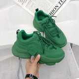 Design Mesh Chunky Sneakers Women's Shoes green Color Woman Casual Sneaker Platform Woman Fashion Tennis Female