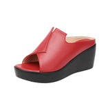 Slope Slippers Women's 2023 Summer New Waterproof Table Thick Soles Sandals Wear Loose Cake Soles High-Heeled