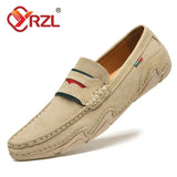 Coslony Loafers Men Italian Suede Leather Men Summer Shoes Classic Mens Slip On Driving Shoes Big Size Loafers Shoes