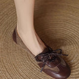Breakj Enough Not To Take Off!2024 New Autumn Soft Leather Single Shoes Women Soft Sole Ballet