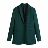 Spring Autumn Solid 2 Piece Set Women Single Button Elegant Office Blazer Suits Pleated Lady Long Pants Female
