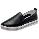 silver sneakers shoes woman genuine leather platform crystal beading moccasins anti-slip small white leather shoes