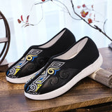 Breakj Men's Shoes Embroidered Korean Cloth Shoes Social Embroidery Flower Bean Shoes Lazy Tide Sail Flat Cloth