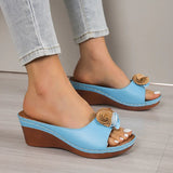 Breakj Flower Sandals Platform Platform Platform With Low Women's Slippers Wise Large Size