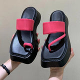 Women Slippers Sexy Clip Toe Shoes 2023 Summer NEW Platform Flip Flops Sandals Beach Slides Indoor Zapato Mujer Black