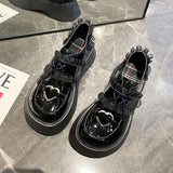 2022 Spring and Autumn Lolita shoes new cute heart Platform shoes Japanese uniform leather shoes Cute Mary Jane students