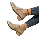 Breakj 36-43-43-Yard Women's Shoes In The Spring And Autumn Of 2025 Pointed Thick Heel Deep Mouth Single Shoes Simple Heel Heel Shoes