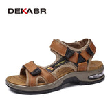Split Leather Men Shoes Summer Fashion Men's Sandals Beach Non-slip Men Sandals Slippers Big Size 38-47 Zapatos