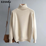 casual thick Autumn Winter turtleneck oversize Sweater Pullover Women warm chic female loose Knitted Basic Sweaters
