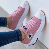 Breakj Spring New Low-Top Single Shoes Women's Thick-Sing Canvas Shoes Women's Canvas Pine Cake Bottoms Large Women's